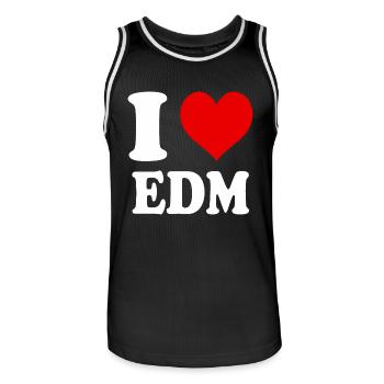 J’aime EDM Coeur Drôle Drôle Spirituel - Maillot de basket Homme - noir/blanc - Devant - AI Model Male 185 dark (185cm)