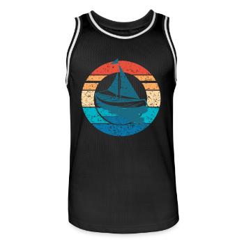 Water Ride - Men's Basketball Jersey - black/white - Front - AI Model Male 185 dark (185cm)