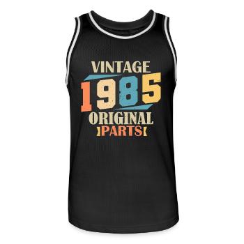 Mois 1985. Cadeau d'anniversaire 1985. 39 ans Birt - Maillot de basket Homme - noir/blanc - Devant - AI Model Male 185 dark (185cm)