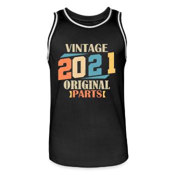 Mois 2021. Cadeau d'anniversaire 2021. 3 ans Birth - Maillot de basket Homme - noir/blanc - Devant - AI Model Male 185 dark (185cm)