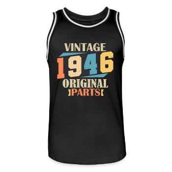 Monat 1946. 1946 Geburtstagsgeschenk. 78 Jahre alt Birt - Männer Basketball-Trikot - Schwarz/Weiß - Vorne - AI Model Male 185 dark (185cm)
