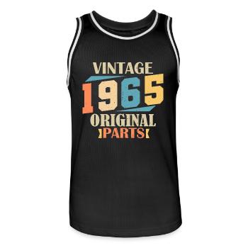 Monat 1965. 1965 Geburtstagsgeschenk. 59 Jahre alt Birt - Männer Basketball-Trikot - Schwarz/Weiß - Vorne - AI Model Male 185 dark (185cm)