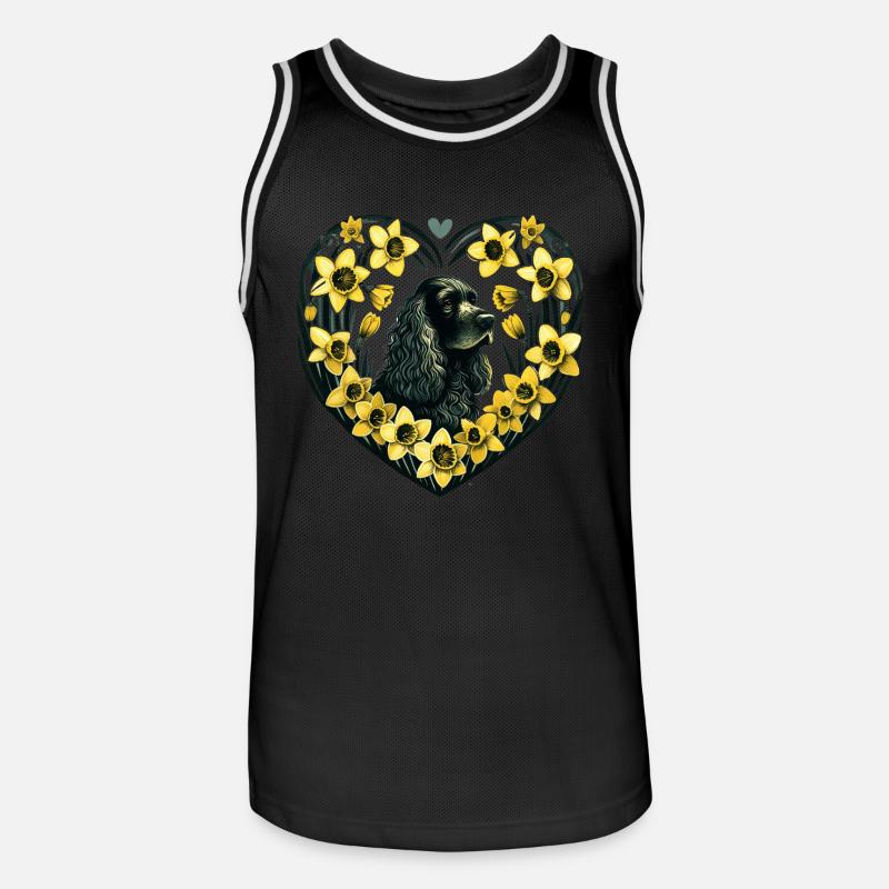 Schwarzer Cocker Spaniel - Männer Basketball-Trikot - Schwarz/Weiß