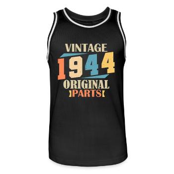 Monat 1944. 1944 Geburtstagsgeschenk. 80 Jahre alter Birt - Männer Basketball-Trikot - Schwarz/Weiß - Vorne - AI Model Male 185 dark (185cm)