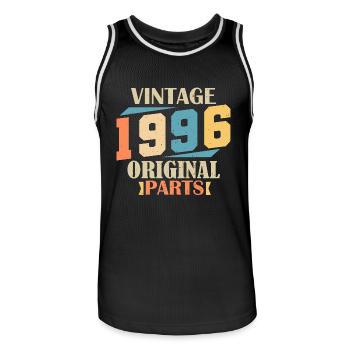 Monat 1996. 1996 Geburtstagsgeschenk. 28 Jahre alt Birt - Männer Basketball-Trikot - Schwarz/Weiß - Vorne - AI Model Male 185 dark (185cm)