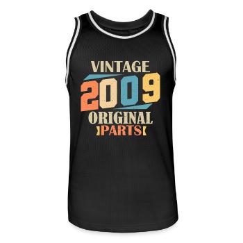 Monat 2009. 2009 Geburtstagsgeschenk. 15 Jahre Birt - Männer Basketball-Trikot - Schwarz/Weiß - Vorne - AI Model Male 185 dark (185cm)