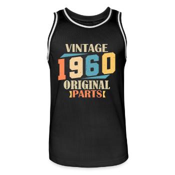 Mois 1960. Cadeau d'anniversaire 1960. 64 ans Birt - Maillot de basket Homme - noir/blanc - Devant - AI Model Male 185 dark (185cm)