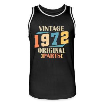 Monat 1972. 1972 Geburtstagsgeschenk. 52 Jahre alt Birt - Männer Basketball-Trikot - Schwarz/Weiß - Vorne - AI Model Male 185 dark (185cm)