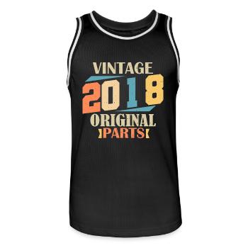 Month 2018. 2018 Birthday Gift. 6 Year Old Birth - Men's Basketball Jersey - black/white - Front - AI Model Male 185 dark (185cm)
