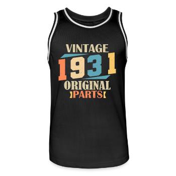Mois 1931. Cadeau d'anniversaire 1931. 93 ans Birt - Maillot de basket Homme - noir/blanc - Devant - AI Model Male 185 dark (185cm)