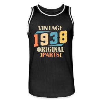 Monat 1938. 1938 Geburtstagsgeschenk. 86 Jahre alt Birt - Männer Basketball-Trikot - Schwarz/Weiß - Vorne - AI Model Male 185 dark (185cm)