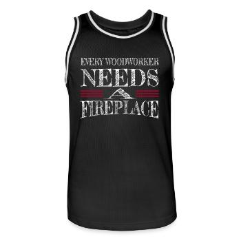 Charpentier Fille T-shirts - Maillot de basket Homme - noir/blanc - Devant - AI Model Male 185 dark (185cm)