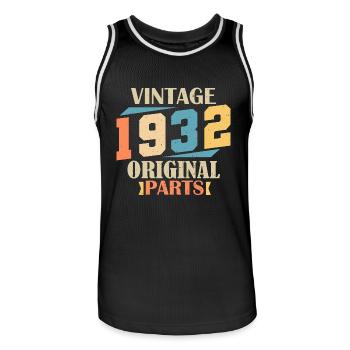 Month 1932. 1932 Birthday Gift. 92 years old Birt - Men's Basketball Jersey - black/white - Front - AI Model Male 185 dark (185cm)