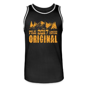 Geburtstagsgeschenk 2017 - 2017 - Männer Basketball-Trikot - Schwarz/Weiß - Vorne - AI Model Male 185 dark (185cm)