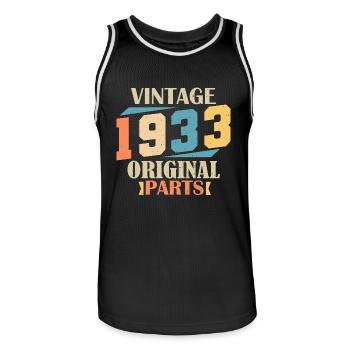 Mois 1933. Cadeau d'anniversaire 1933. 91 ans Birt - Maillot de basket Homme - noir/blanc - Devant - AI Model Male 185 dark (185cm)