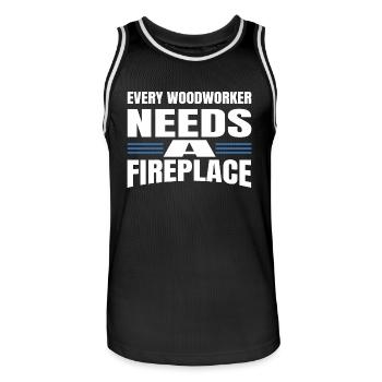 job proud carpenter skull tshirts americas logging - Männer Basketball-Trikot - Schwarz/Weiß - Vorne - AI Model Male 185 dark (185cm)