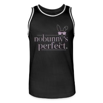 Hase "Nobunny is Perfect" Witzig - Männer Basketball-Trikot - Schwarz/Weiß - Vorne - AI Model Male 185 dark (185cm)