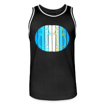 80er 90er Retroe Vintage Katzen maritim - Männer Basketball-Trikot - Schwarz/Weiß - Vorne - AI Model Male 185 dark (185cm)