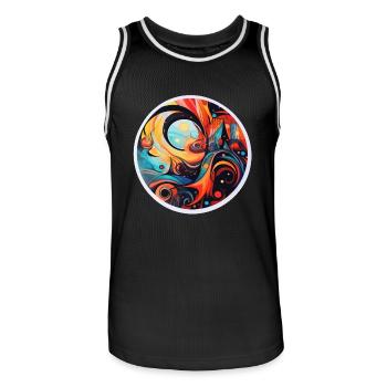 abstrakte Kunst - Männer Basketball-Trikot - Schwarz/Weiß - Vorne - AI Model Male 185 dark (185cm)
