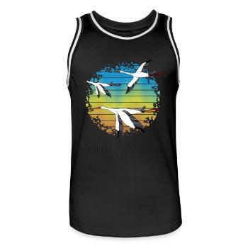 Störche - Männer Basketball-Trikot - Schwarz/Weiß - Vorne - AI Model Male 185 dark (185cm)