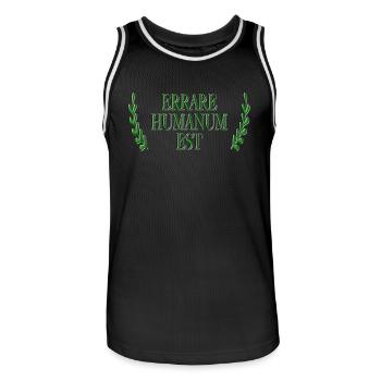Errare Humanum Est - Männer Basketball-Trikot - Schwarz/Weiß - Vorne - AI Model Male 185 dark (185cm)