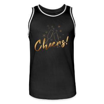 Cheers - Männer Basketball-Trikot - Schwarz/Weiß - Vorne - AI Model Male 185 dark (185cm)