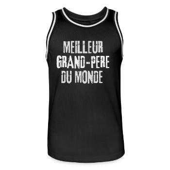 Meilleur grand-père du MONDE ! - Maillot de basket Homme - noir/blanc - Devant - AI Model Male 185 dark (185cm)
