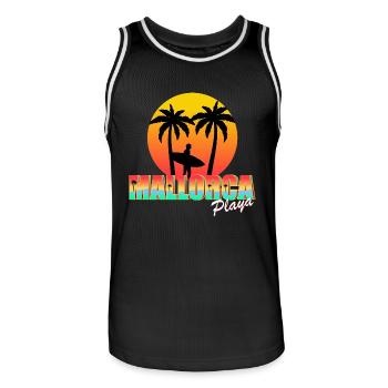 Mallorca Playa Surfer - Männer Basketball-Trikot - Schwarz/Weiß - Vorne - AI Model Male 185 dark (185cm)