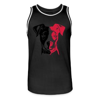Jack Russel Terrier Hund Kopf - Männer Basketball-Trikot - Schwarz/Weiß - Vorne - AI Model Male 185 dark (185cm)