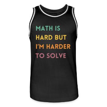 Funny Math Teacher Quote | Maths Teacher Joke - Men's Basketball Jersey - black/white - Front - AI Model Male 185 dark (185cm)