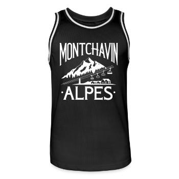 Montchavin - Alpes - Maillot de basket Homme - noir/blanc - Devant - AI Model Male 185 dark (185cm)