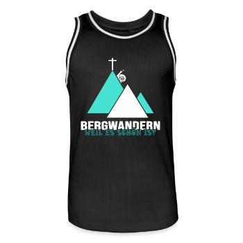 mountain hiking ferrata climbing alpine mountaineering climbing - Men's Basketball Jersey - black/white - Front - AI Model Male 185 dark (185cm)