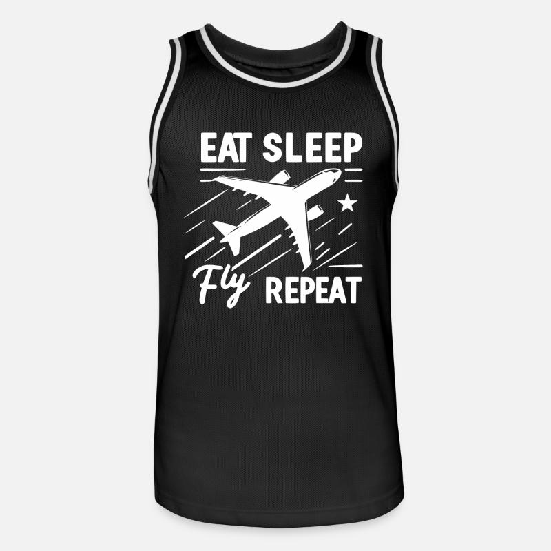 Manger dormir Mouche Répéter - Maillot de basket Homme - noir/blanc