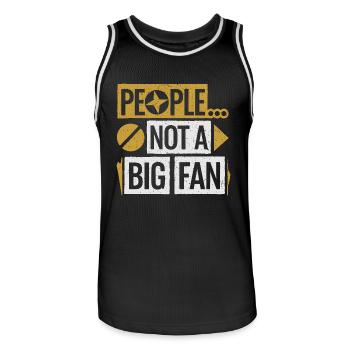 Humorously distanced - Men's Basketball Jersey - black/white - Front - AI Model Male 185 dark (185cm)