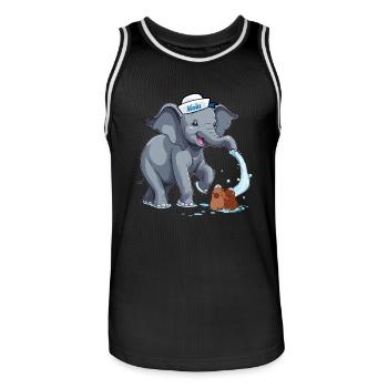Elefant Elefanten maritim Matrose - Männer Basketball-Trikot - Schwarz/Weiß - Vorne - AI Model Male 185 dark (185cm)