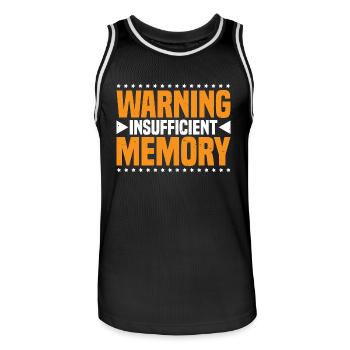 Warning Insufficient Memory 7 - Männer Basketball-Trikot - Schwarz/Weiß - Vorne - AI Model Male 185 dark (185cm)