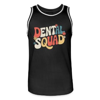 Dentiste Assistant dentaire Dents - Maillot de basket Homme - noir/blanc - Devant - AI Model Male 185 dark (185cm)