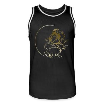 maman t’aime maman Fleurs Femmes Saint Valentin - Maillot de basket Homme - noir/blanc - Devant - AI Model Male 185 dark (185cm)