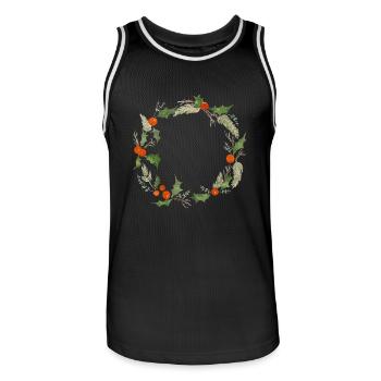 Winterkranz - Männer Basketball-Trikot - Schwarz/Weiß - Vorne - AI Model Male 185 dark (185cm)