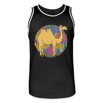 Kamel - Männer Basketball-Trikot - Schwarz/Weiß - Vorne - AI Model Male 185 dark (185cm)