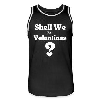 Shell We Be Valentine - Men's Basketball Jersey - black/white - Front - AI Model Male 185 dark (185cm)