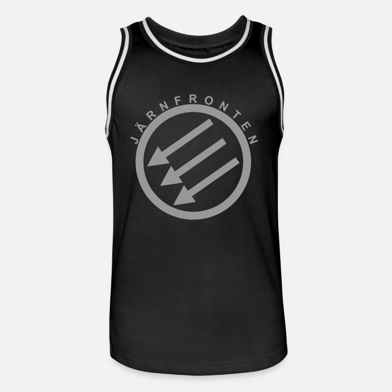 Järnfronten / Eiserne Front / Iron Front - Männer Basketball-Trikot - Schwarz/Weiß