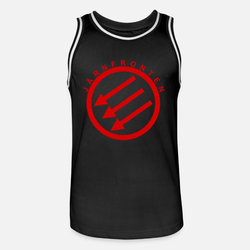 Järnfronten / Eiserne Front / Iron Front - Männer Basketball-Trikot - Schwarz/Weiß