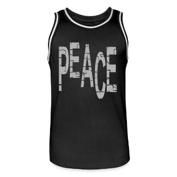 Friede - Männer Basketball-Trikot - Schwarz/Weiß - Vorne - AI Model Male 185 dark (185cm)