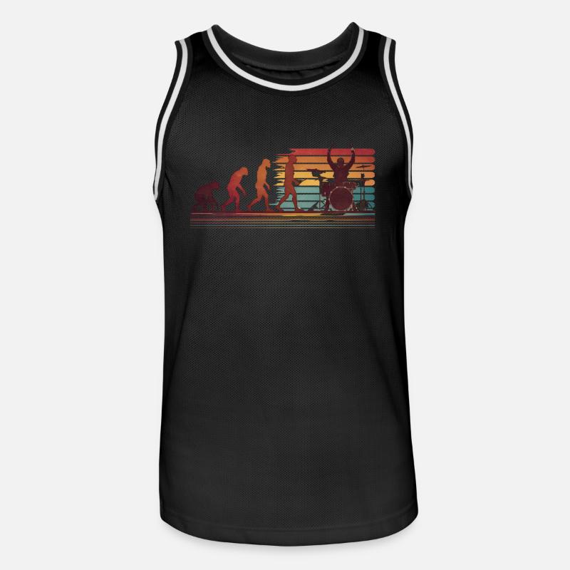 Batteur Evolution Drums - Maillot de basket Homme - noir/blanc