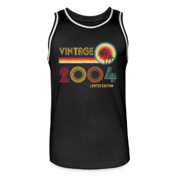 Millésime 2004 Edition Limitée – Rétro Sunset 21st - Maillot de basket Homme - noir/blanc - Devant - AI Model Male 185 dark (185cm)