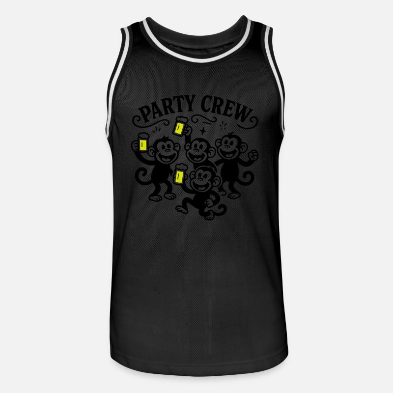 Party Crew Monkey Beer - Men's Basketball Jersey - black/white