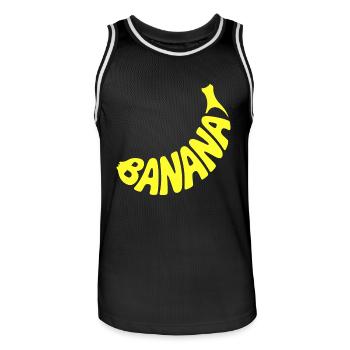 Banana - Cool Fruit Logo - Men's Basketball Jersey - black/white - Front - AI Model Male 185 dark (185cm)