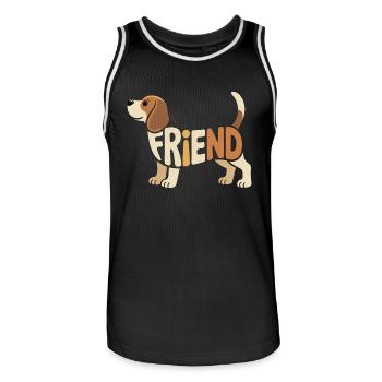 Beagle Friend - Cool Pet Logo - Men's Basketball Jersey - black/white - Front - AI Model Male 185 dark (185cm)