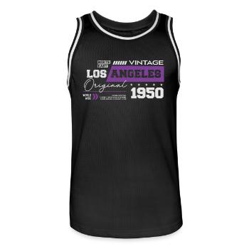 1950 Vintage Born Legend 74 Anniversaire - Maillot de basket Homme - noir/blanc - Devant - AI Model Male 185 dark (185cm)